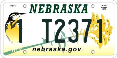 NE license plate 1T2371