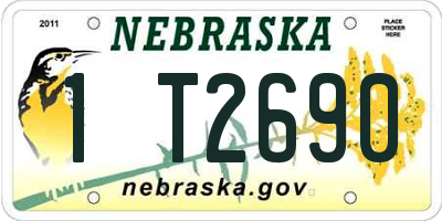 NE license plate 1T2690