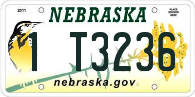 NE license plate 1T3236