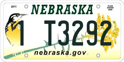 NE license plate 1T3292