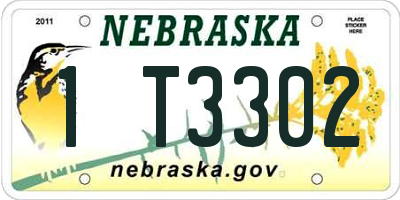 NE license plate 1T3302
