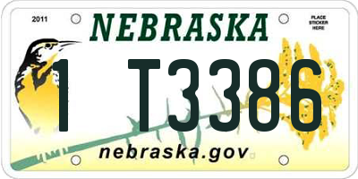NE license plate 1T3386