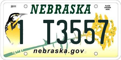 NE license plate 1T3557