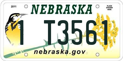 NE license plate 1T3561
