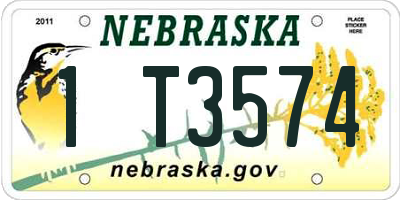 NE license plate 1T3574