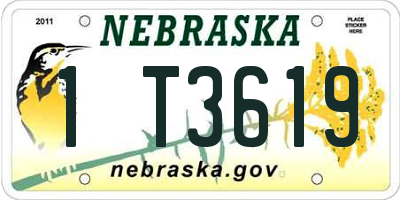 NE license plate 1T3619
