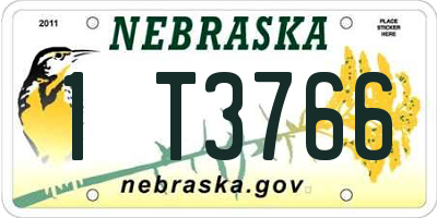 NE license plate 1T3766