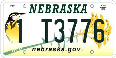 NE license plate 1T3776