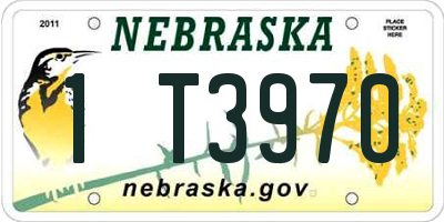 NE license plate 1T3970