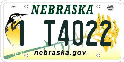 NE license plate 1T4022