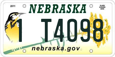 NE license plate 1T4098