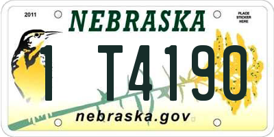 NE license plate 1T4190