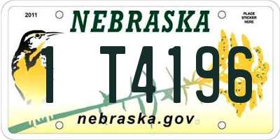 NE license plate 1T4196