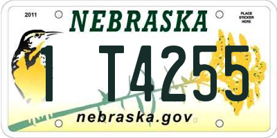 NE license plate 1T4255