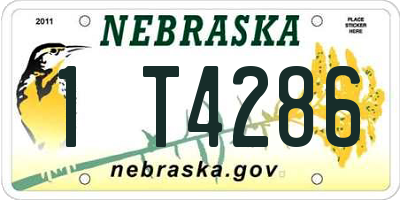 NE license plate 1T4286