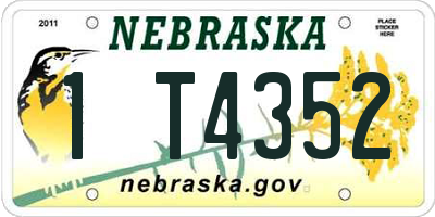 NE license plate 1T4352