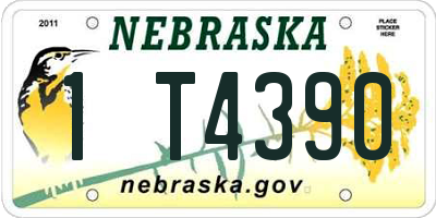 NE license plate 1T4390