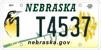 NE license plate 1T4537