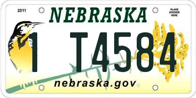 NE license plate 1T4584