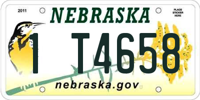 NE license plate 1T4658