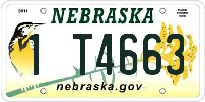 NE license plate 1T4663
