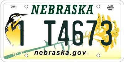 NE license plate 1T4673