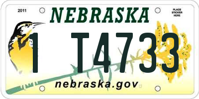 NE license plate 1T4733