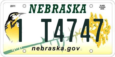 NE license plate 1T4747