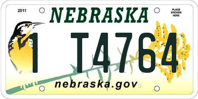 NE license plate 1T4764