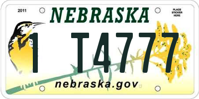 NE license plate 1T4777