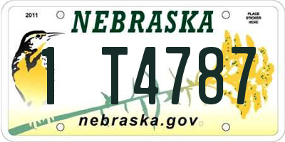 NE license plate 1T4787