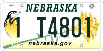 NE license plate 1T4801