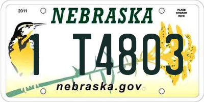 NE license plate 1T4803
