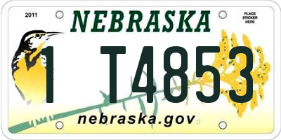 NE license plate 1T4853