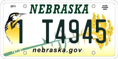 NE license plate 1T4945