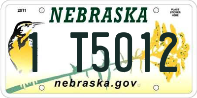 NE license plate 1T5012