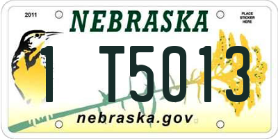 NE license plate 1T5013