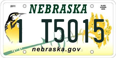 NE license plate 1T5015