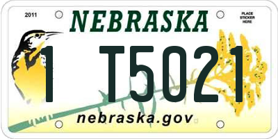 NE license plate 1T5021