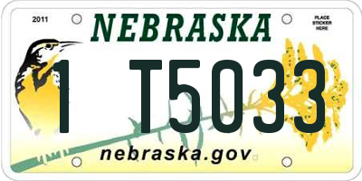 NE license plate 1T5033