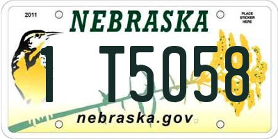 NE license plate 1T5058