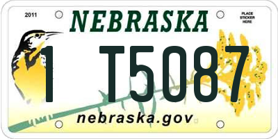 NE license plate 1T5087