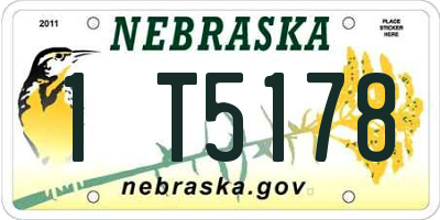 NE license plate 1T5178