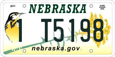 NE license plate 1T5198