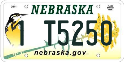 NE license plate 1T5250