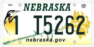 NE license plate 1T5262