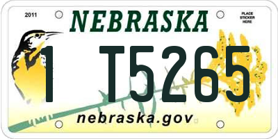NE license plate 1T5265
