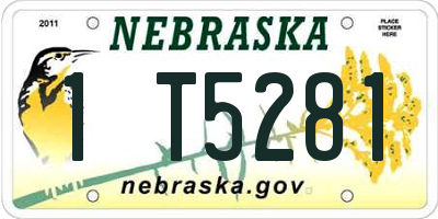 NE license plate 1T5281