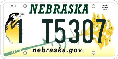 NE license plate 1T5307