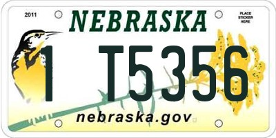 NE license plate 1T5356